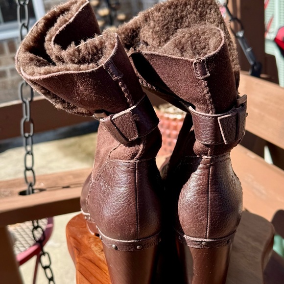 UGG Brown Ankle Boots with Buckle - Picture 3 of 7